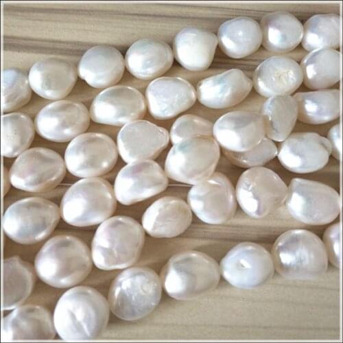 White cultured pearl strings irregular shape size 10-11mm new pearl strands freshwater pearl nice pearl beads 36cm length