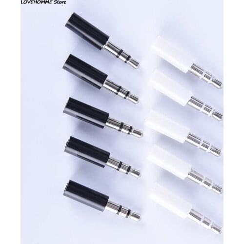 10pcs 3.5mm Stereo Headset Plug With Tail 3 Pole 3.5mm Audio Plug Jack Adaptor Connector For Phone