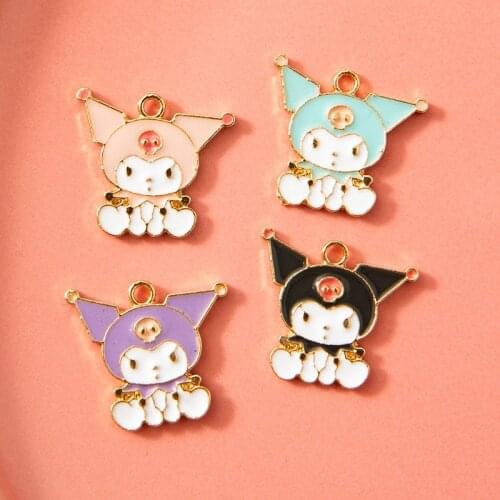 10Pcs Cartoon Figure Bunny Enamel Charms Pendants Cute Animal Metal Charms For DIY Making Bracelet Earrings Jewelry Accessories