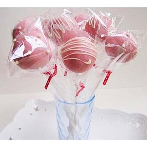 100pcs OPP Transparent Packaging Bag Clear OPP Chocolate Flat Open Top Plastic Bag Candy Lollipop 4 Size