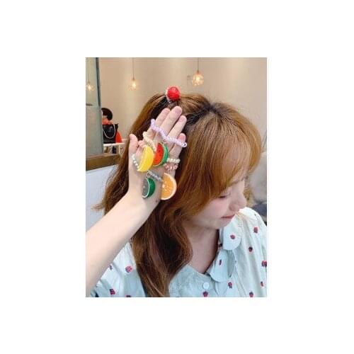 120pcs/lot DIY Multi Cartoon Fruit Strawberry Pineapple Sunflower Rubber Bands High Resilience Telephone Rope Accessories HA602