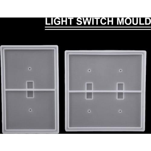 2pcs Silicone Light Switch Cover Mould DIY USB Socket Switch Mould Single Double Holes For Mirror Resin Epoxy Casting Craft DIY