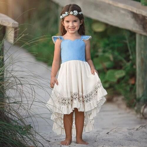 2020 Girls Summer Dress Fashion Newborn Toddler Baby Girls Dresses Princess Robe Fille Party Baby Girl Clothes beach Baby Dress