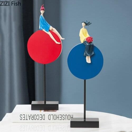 Abstract Couples Sculpture Resin Ornaments Lovers Statue Living Room Decoration 2 Pcs/set Crafts Statuette Home Decor Modern
