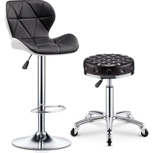 Bar Chair Lift Bar Chair Fashion Creative Beauty Stool Rotating Home Modern Backrest High Foot Bar Stool Round Stool