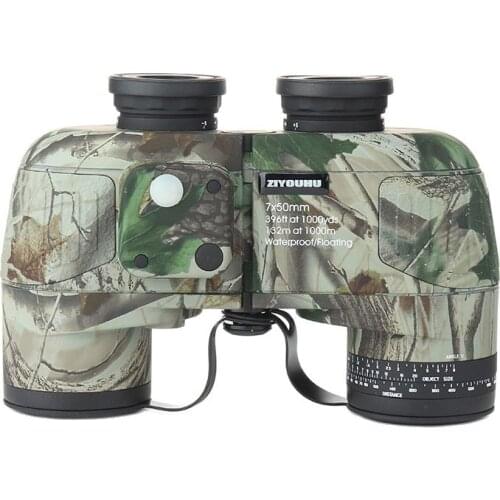 ZIYOUHU 7X50 Binoculars Telescope Compass Rangefinder Glimmer Night Vision Belt Coordinate Ranging Fine Free shipping 3 Colors