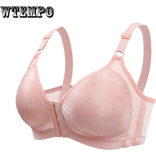 Front Closure Bras Plus Size Underwear Women Bra Front Closure Push Up Wireless Large Breast Bralette Front Closure Gathered 44C