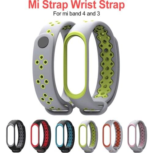 Colorful Wrist Strap for Xiaomi Mi Band 3 4 Silicone Double Color Replacement Strap Smart Accessories for Mi band 3 4