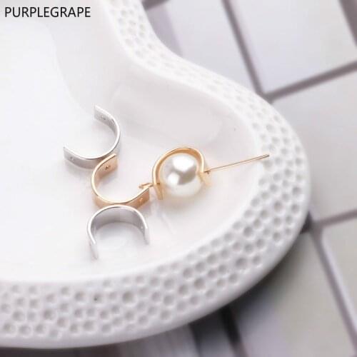 DIY Jewelry Basic Accessories Pure copper 18k gold plated color retaining C ring earrings ear clip earrings material 10 pieces