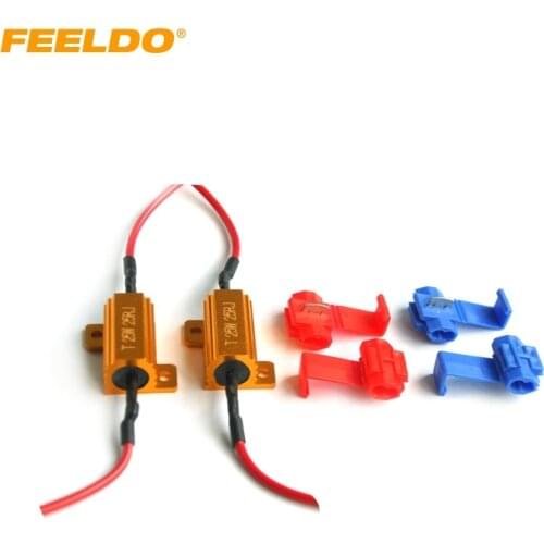 FEELDO 1Set Car 25W 6ohm LED Load Resistors For Turn Signal Light Fix Bulb Out/Error/Blink Adapter #AM1881