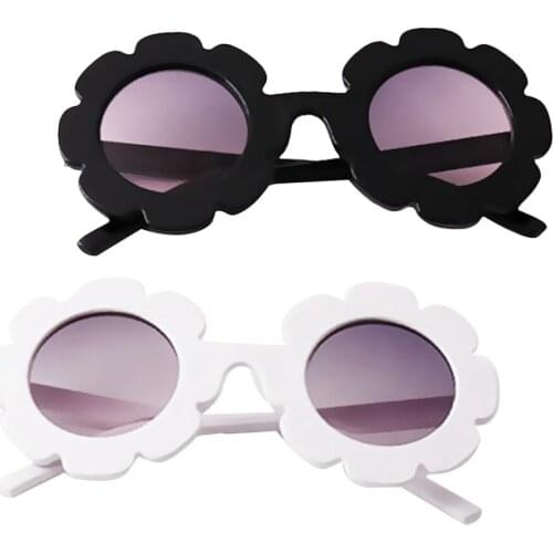 2 Pieces Round Sunglasses UV400 Children Kids Flexible Frame Classic Shades for Boys Girls (Sun Flower Shape)