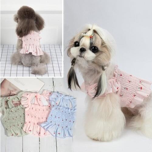 Summer Dog Dress Chiffon Dog Skirt Cat Chihuahua Yorkshire Yorkie Clothes Doggy Doggie Puppy Clothing Small Pet Apparel Outfit