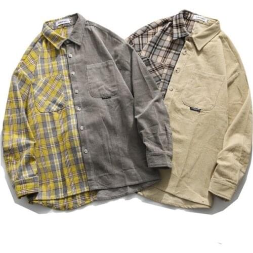 Mosaic Ins Fashion Design Sense Long-Sleeved Shirt Men and Women 2020 New Style Hong Kong Style Couple Tooling Salt Series