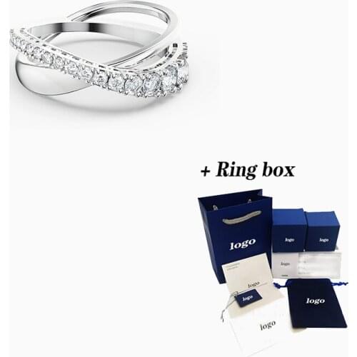 Fashion Swa New Twist Rows Ring Charming Interweaving Thread Exquisite Decoration Womens Engagement Ring Luxury Romantic Jewelr