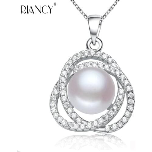 Fashion Pearl Necklace High Quality Natural freshwater Pearl Pendant Pearl Jewelry For Women 925 sterling silver wedding Gift