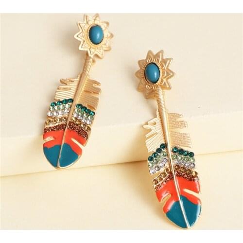 FASHIONSNOOPS Metal Long Earring For Women Girls Brinco Leaf Earrings Drop Earring Statement Geometric Fashion Jewelry Wholesale