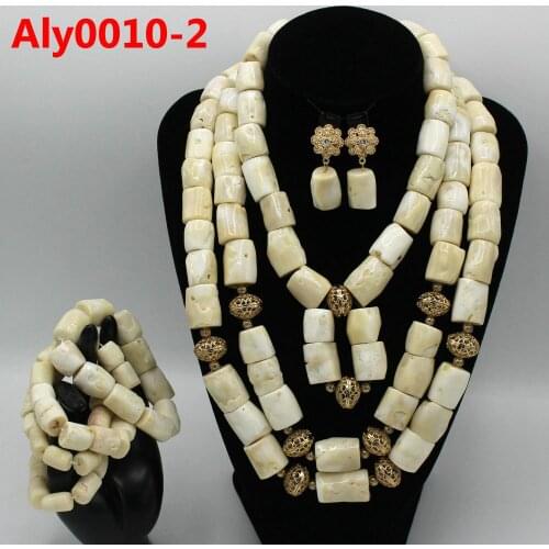 Fashion Nigerian Coral Beads Necklace Earrings Set for Bride New African Wedding Jewelry Set Free Shipping Aly0010-1
