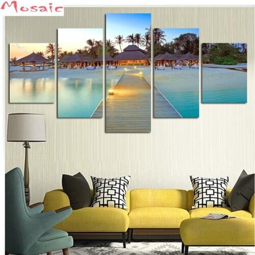 Multi-pictures,Seascape Diamond painting Cross Stitch,Diamond Embroidery,Resorts,Party gift,Mosaic diamond,sticker,Home Decor