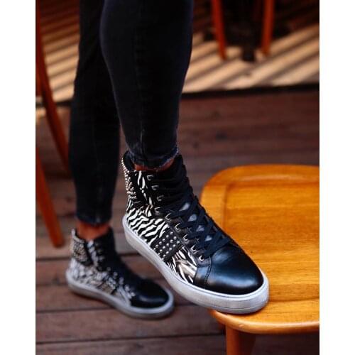 Men Casual Boot Black Men Shoes Lightweight Comfortable Breathable Walking Boot Leather Men Boot Leather Men Casual Boot