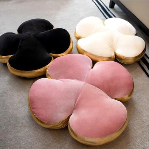 Soft Plants Flower Pillow Plush Toy Four Leaf Clover Pillow Doll Stuffed Flower Cushion Seat Sofa Throw Cover Birthday Gift