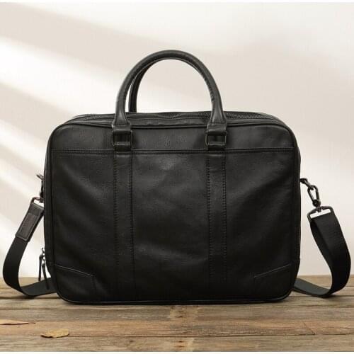 New Mens Bag Handbag Business Leather Laptop Bag Shoulder Messenger Bag Men Soft Black Leather Briefcase Male Genuine Leather