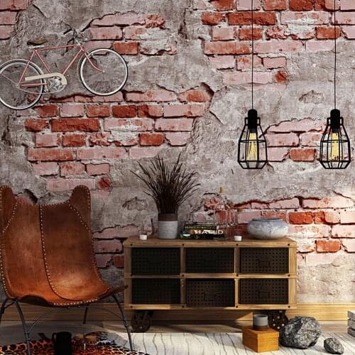 Wallpaper Brick Stone Stickers Vintage Rustic Industrial Loft Wall Paper for Bedroom Living room Sofa TV Background