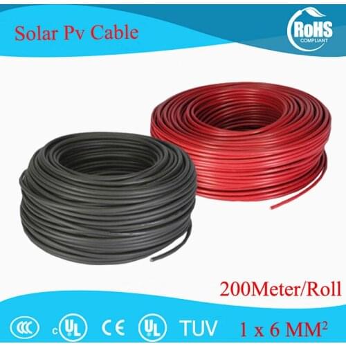 Wholesale Solar Wire, 250meter/Roll, 1x4.0mm2 Solar Cable for Solar Power Connector, 12 AWG PV Cable, Black