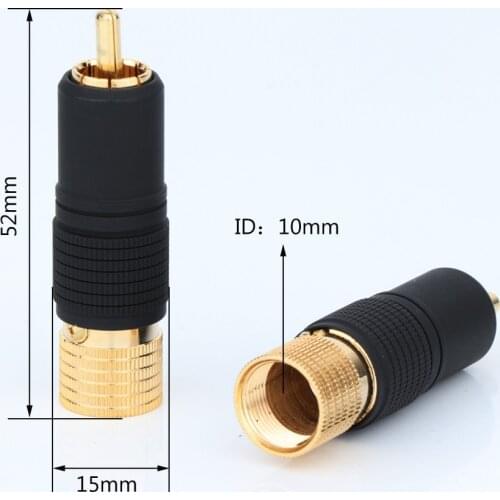 Preffair 4pcs 24K Gold Plated Screw Locking RCA Plug Audio Cable Speaker Connector Lockable adjustable
