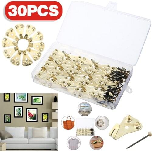 Durable 30PCS Picture Frame Hanging Hooks With Nails Heavy Duty Picture Hangers Photo Wall Hook Home Fasteners