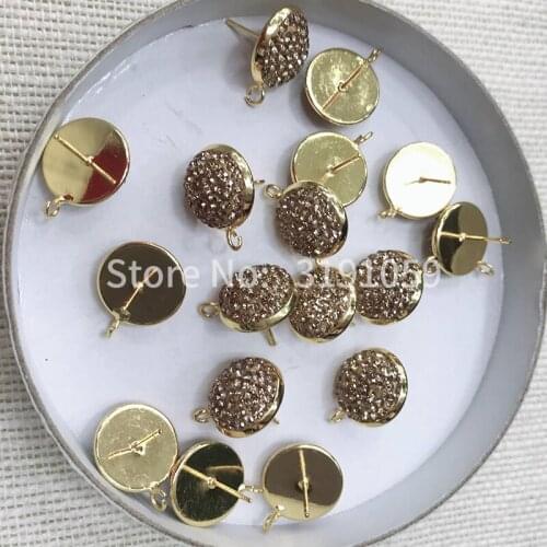 Simple rhinestone ear nail circle metal fashion temperament personalized earrings earring accessories