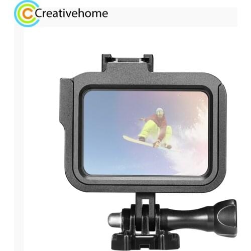 PULUZ for GoPro HERO8 Black Standard Border Aluminum Alloy Frame Mount Protective Case with Base Buckle & Long Screw