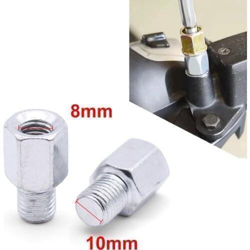 Thread Reducer M10 M8 Converter Motorcycle Rearview Mirror Conversion Screw Adapter Thread Chrome