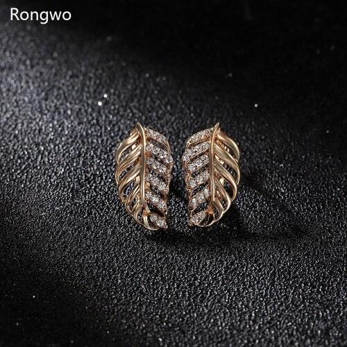 Luxury Womens Copper Zircon Earrings Quality White Crystal Jewelry Female Leaf Aesthetic Stud Earring Wedding Accessories Gift