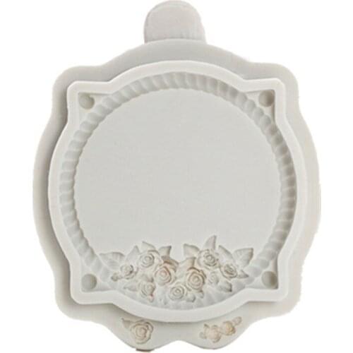 Rose Flowers Frame Silicone Mold Handmade DIY Cookies Chocolate Mould Bakeware Kitchen Bakery Cake Fondant Decorating Tools K057