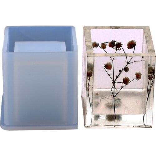 Silicone Mold DIY Transparent Dried Flower Resin Decorative Craft Storage Flower Pot Pen Holder Epoxy Resin Molds Silicone Conta