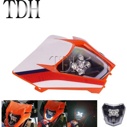Universal Motorcycle Dirt Bike LED Headlight Head Light For 250 350 EXC XCF EXC XC XCW XCFW SMR MX Enduro Dual Sport Headlamp
