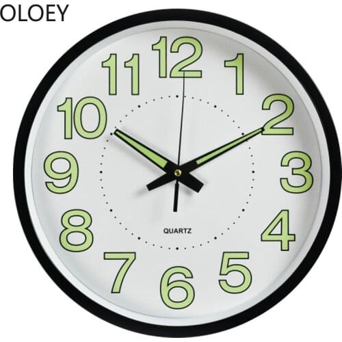 Modern Design Luminous Night Light Wall Clock Living Room Bedroom Home Decor Silent Quartz Clocks Kitchen Clock Reloj Brief