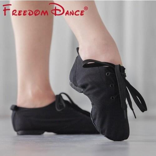 Cloth Leather Womens Ballet Shoes Jazz Dance Shoes Lace Up Soft Sport Sneakers Gymnastics Fitness Shoes Size 31-45 Wholesale