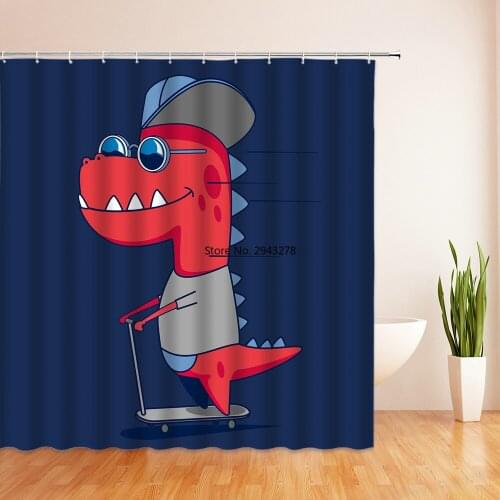 Boy Childs Cartoon Shower Curtains Bathroom Curtain Waterproof Polyester Fabric Decor Bath Curtains 180*180cm With 12 Hooks