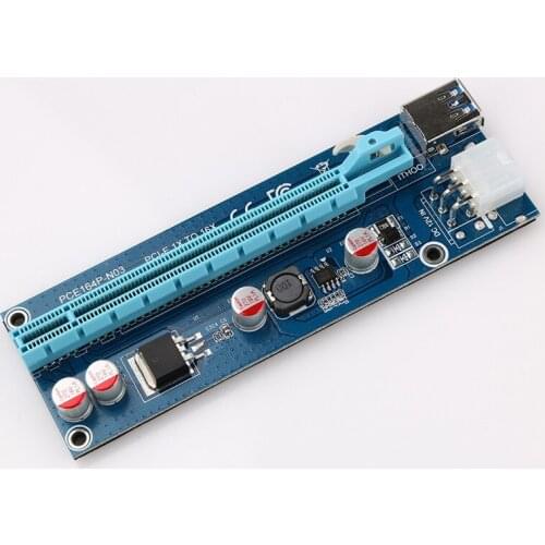 100pcs/lot 60cm high quality VER006C pci-e pci express riser card 1x to 16x usb 3.0 extension cable whth power supply for Bitcoi