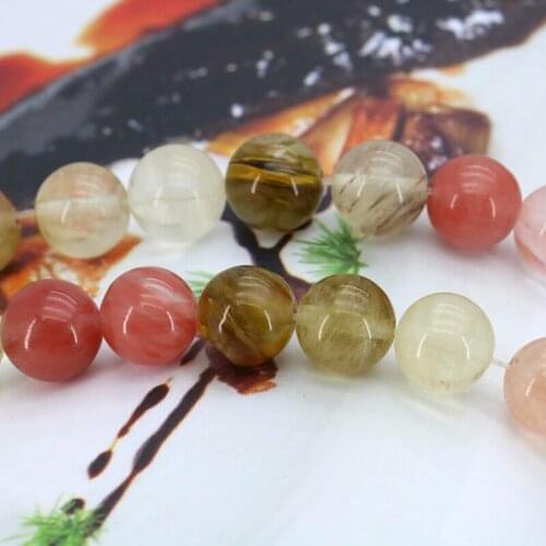 12mm Pink multicolor watermelon tourmaline round loose beads 15" DIY Suitable for women making jewelry