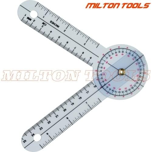 15pcs/lot! 8inch Goniometer Angle ruler medical ruler protractor PVC Ruler