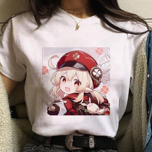 2021 Games Genshin Impact Women T Shirt Kawaii Anime Cartoon Graphic Tees Tops Aesthetic Unisex Tshirt Female Casual Harajuku