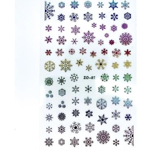4 Designs 1Pc Crystal Glitter Snowflake Nail Decals-Holographic Rainbow Winter Christmas Vinyl Nail Stickers Nails Decals ,76776