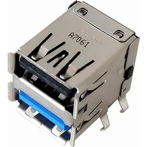 5pcs USB3.0+USB2.0 connector A Type double layer female socket