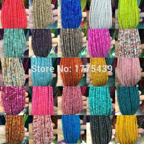 Free Shipping Natural 95Pcs / Strand/Lot Stone 4MM Colorful Jadee Loose Beads Pick Colors For Jewelry Making DIY Beads