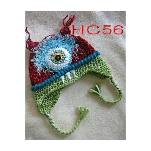 Free shipping, New Red/Blue cartoon Cyclops BuBu Newborn Baby Child Knit Hat Photograph