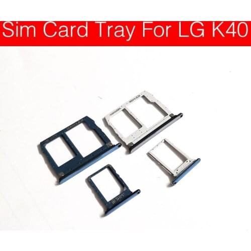 Sim Card Tray Holder Adapters For LG K40 / K12 Plus Sim Reader Card Slot Socket Flex Cable Replacement Parts