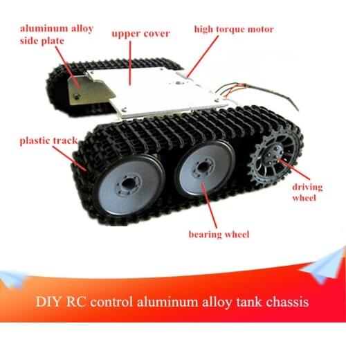 DIY RC Control Aluminum Alloy Tank Chassis Intelligent Metal Crawler Obstacle Car Infrared Ultrasonic for Maker Competition