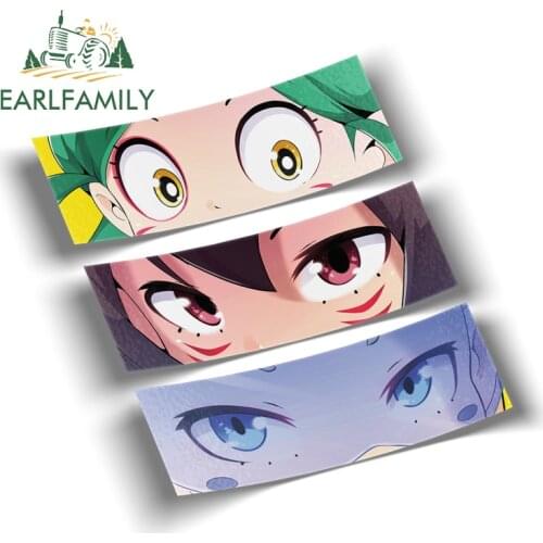 EARLFAMILY 15cm x 5.7cm JDM Classic Peek Girls Stickers Cartoon Anime Eyes Slap Car Sticker Vinyl Rear Windshield Trunk Decal